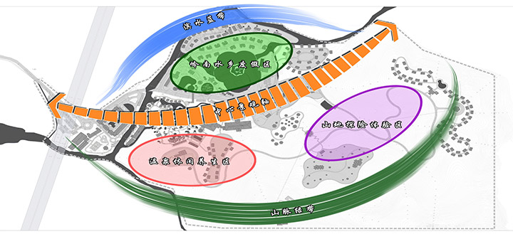 林豐溫泉總體布局與功能分區(qū)旅游規(guī)劃圖